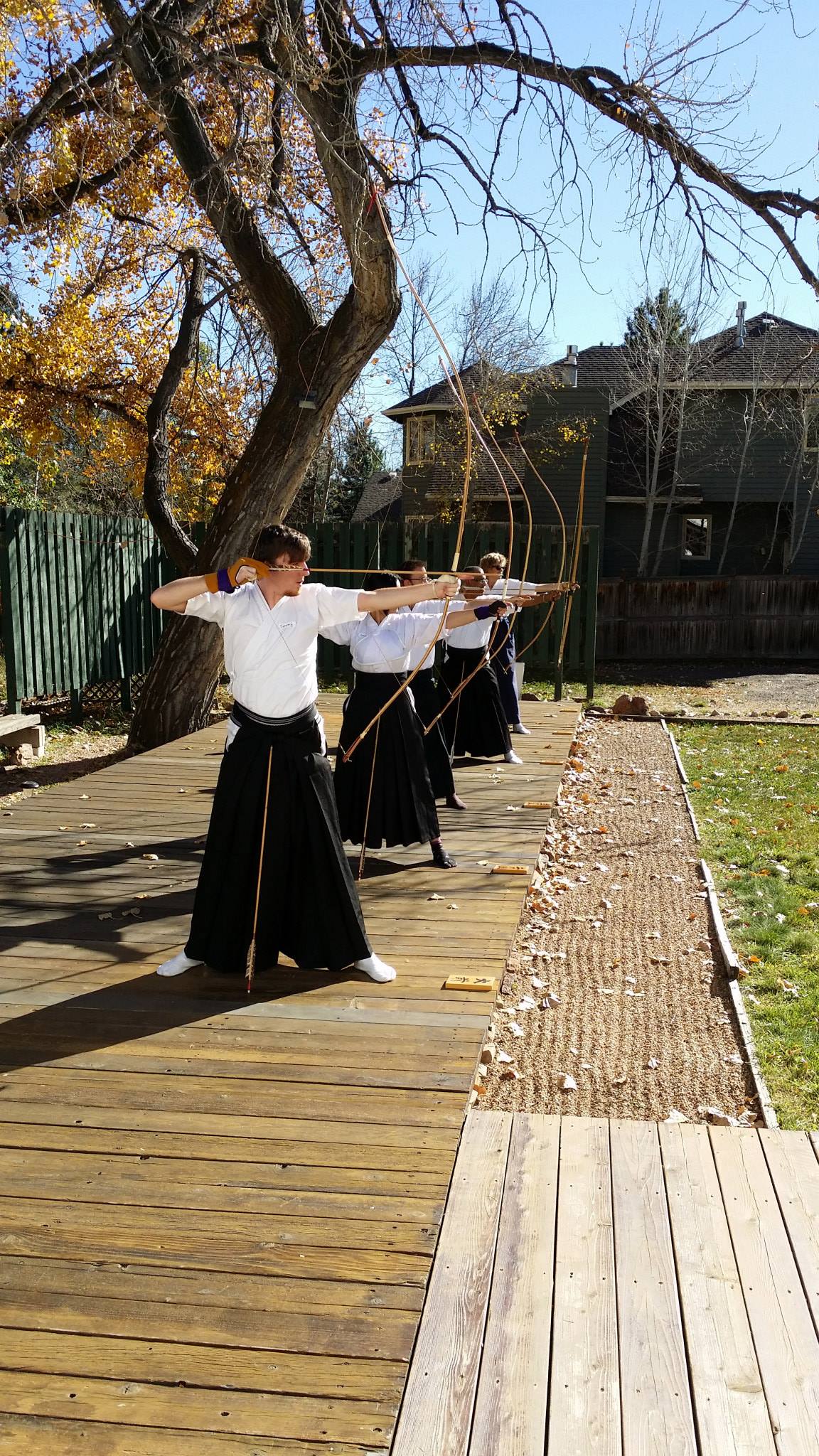 Jeremy practicing at the kyudojo in Boulder, Colorado.